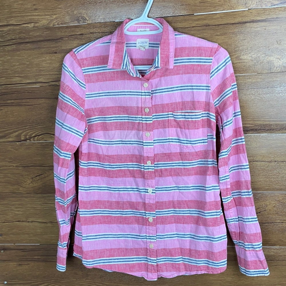 J.Crew perfect fit women’s button down summer shirt size xs